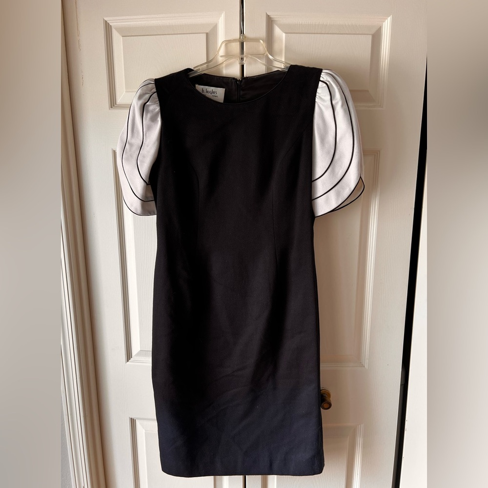 Black Dress with White Puff Sleeves